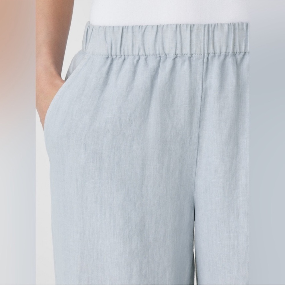 NWT Eileen Fisher Garment-Dyed Organic Linen Wide-Leg Pant - Picture 3 of 6